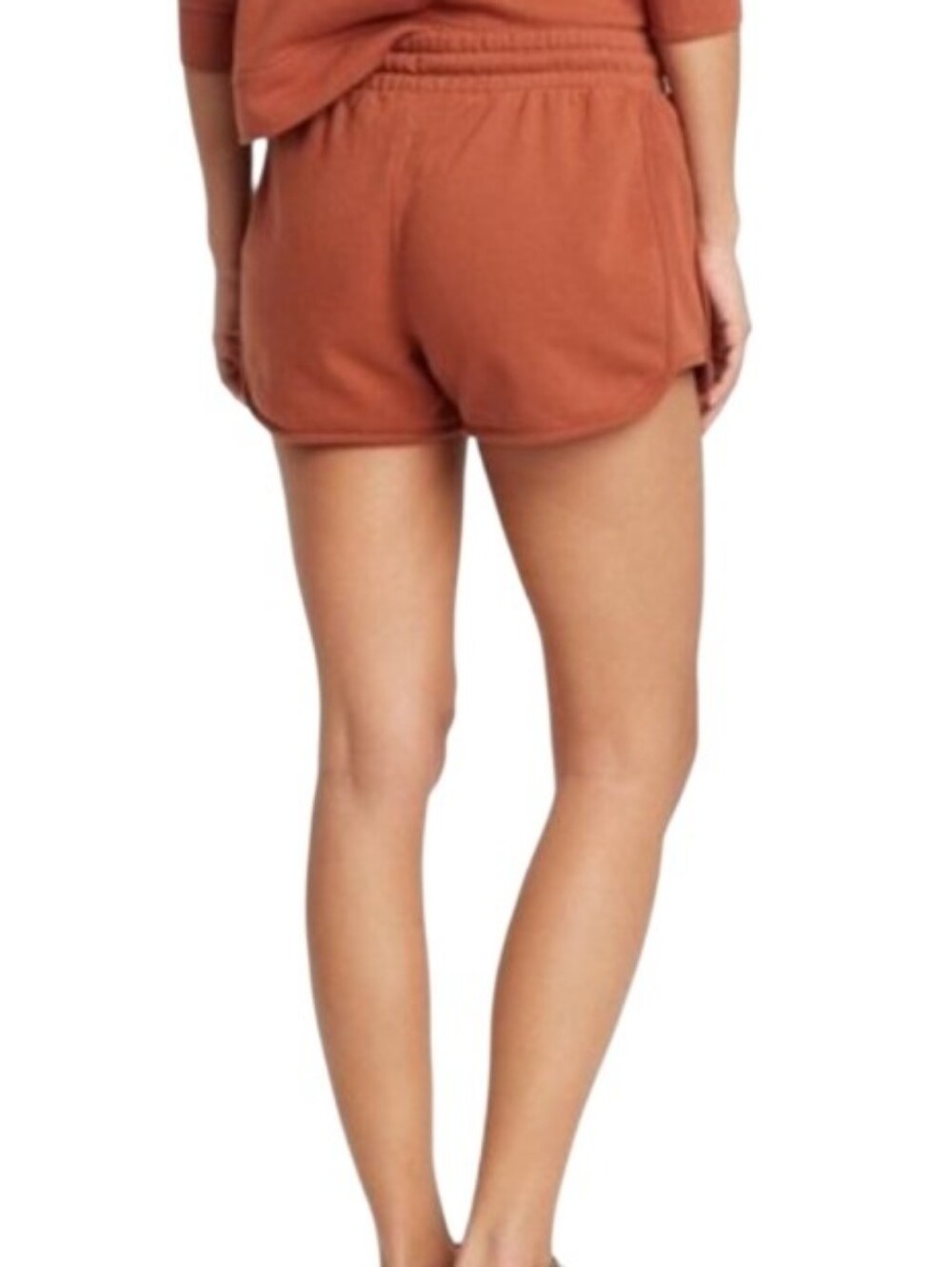 Women's Rust Drawstring Terry Shorts Sz Med Nwt - Picture 2 of 2